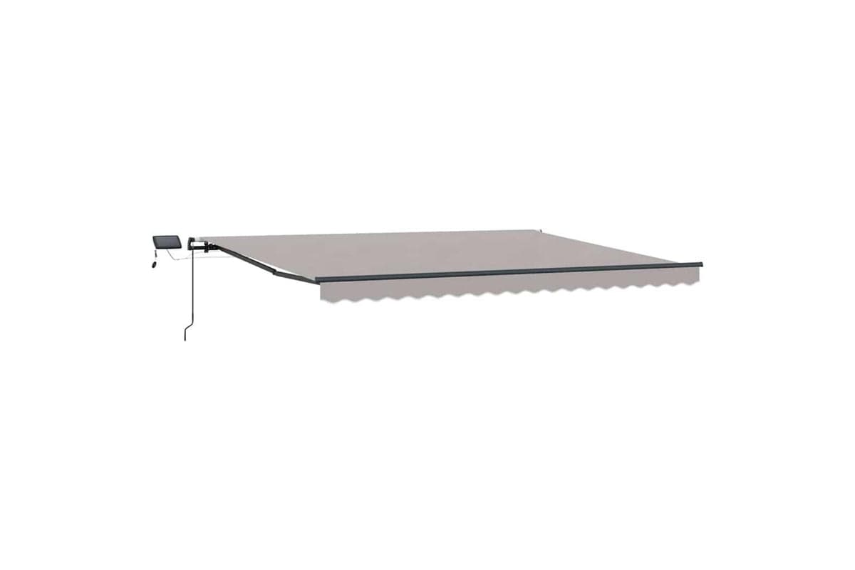Vidaxl Retractable Awning Manual Light Grey 400 X 350 Cm Fabric