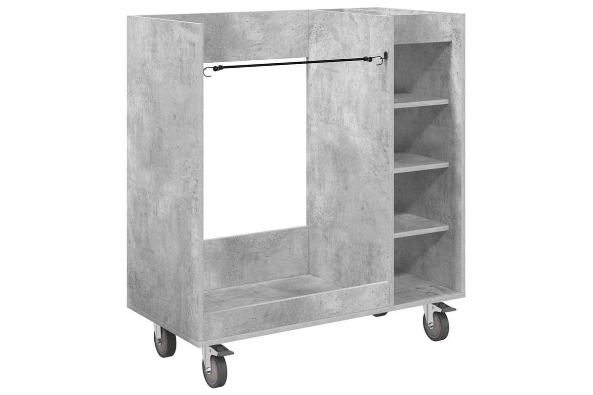 Vidaxl Golf Cabinet With Wheel Plain Concrete Grey 90 X 45 X 98 Cm