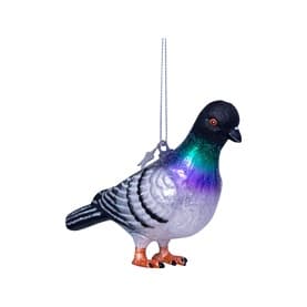Multicolour Pigeon Glass Tree Decoration 8cm