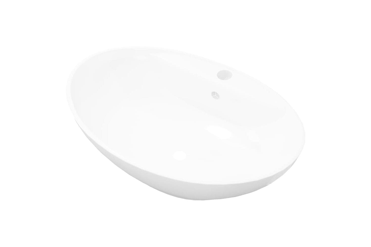 Vidaxl 140678 Luxury Ceramic Basin Oval With Overflow And Faucet Hole