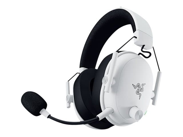 Razer - BlackShark V3 - Headset - 7.1 channel - full size - Bluetooth / 2.4 GHz radio frequency - wired, wireless - USB-A, USB-C - 3.5 mm jack - noise isolating - white