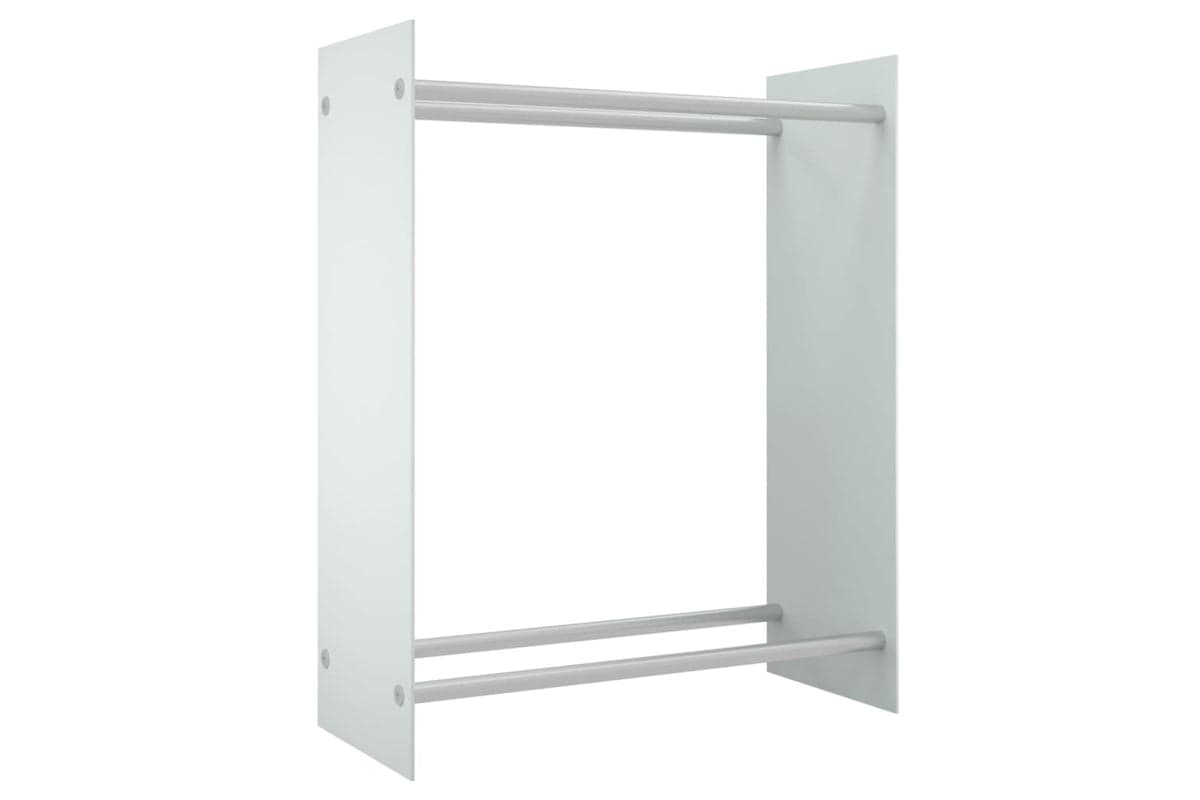 vidaXL 327471 Firewood Rack White 80x35x100cm Tempered Glass