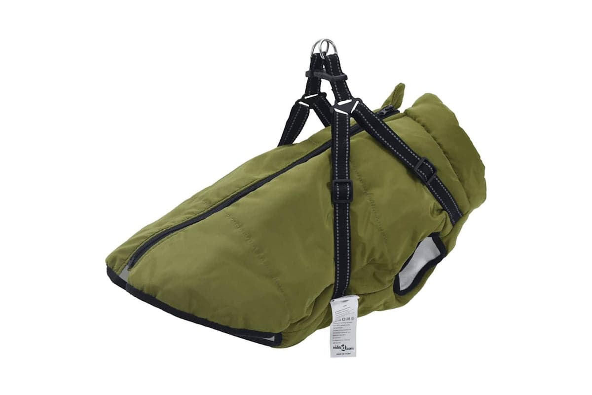 Dog Coat With Harness Waterproof Reflective Army Green 3xl