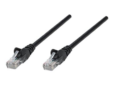INTELLINET - Network Patch Cable, Cat5e, 2m, Black, CCA, U/UTP, PVC, RJ45, Gold Plated Contacts, Snagless, Booted, Lifetime Warranty, Polybag - patch cable - black