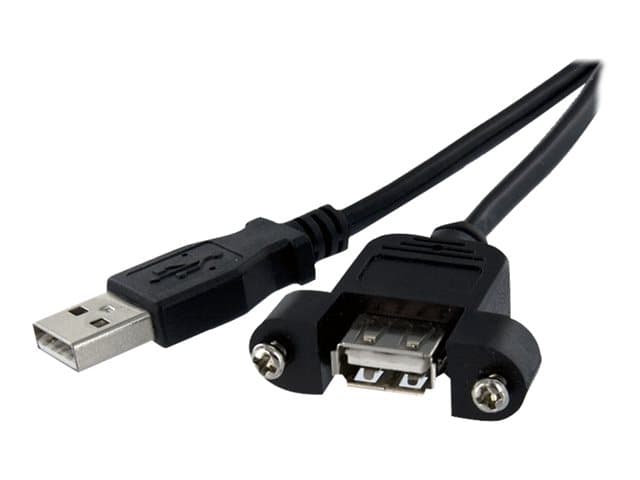 STARTECH.COM - StarTech 2 ft Panel Mount USB Cable A to A F/M - Panel Mount USB Extension USB A-Female to A-Male Adapter Cable 2ft - USB-A (F) Port (USBPNLAFAM2) - USB extension cable - USB to USB - 60 cm