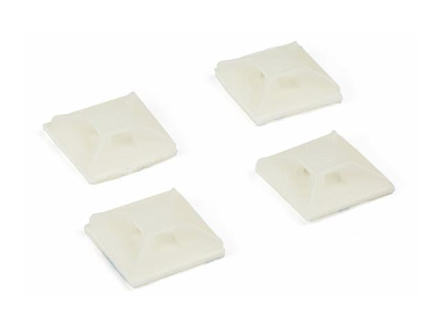 STARTECH.COM - Startech 100 Pack Cable Tie Mounts with Adhesive Tape for 0.13 in. (3.2 mm) Wide Ties, Nylon/Plastic Zip Tie Mounts, Electrical/Network Cable Wrap Mounts / 94V-2 Fire & UL Rated TAA - Nylon 66 Zip Tie Mount (CBMCTM1) - cable tie mount - TAA Compliant