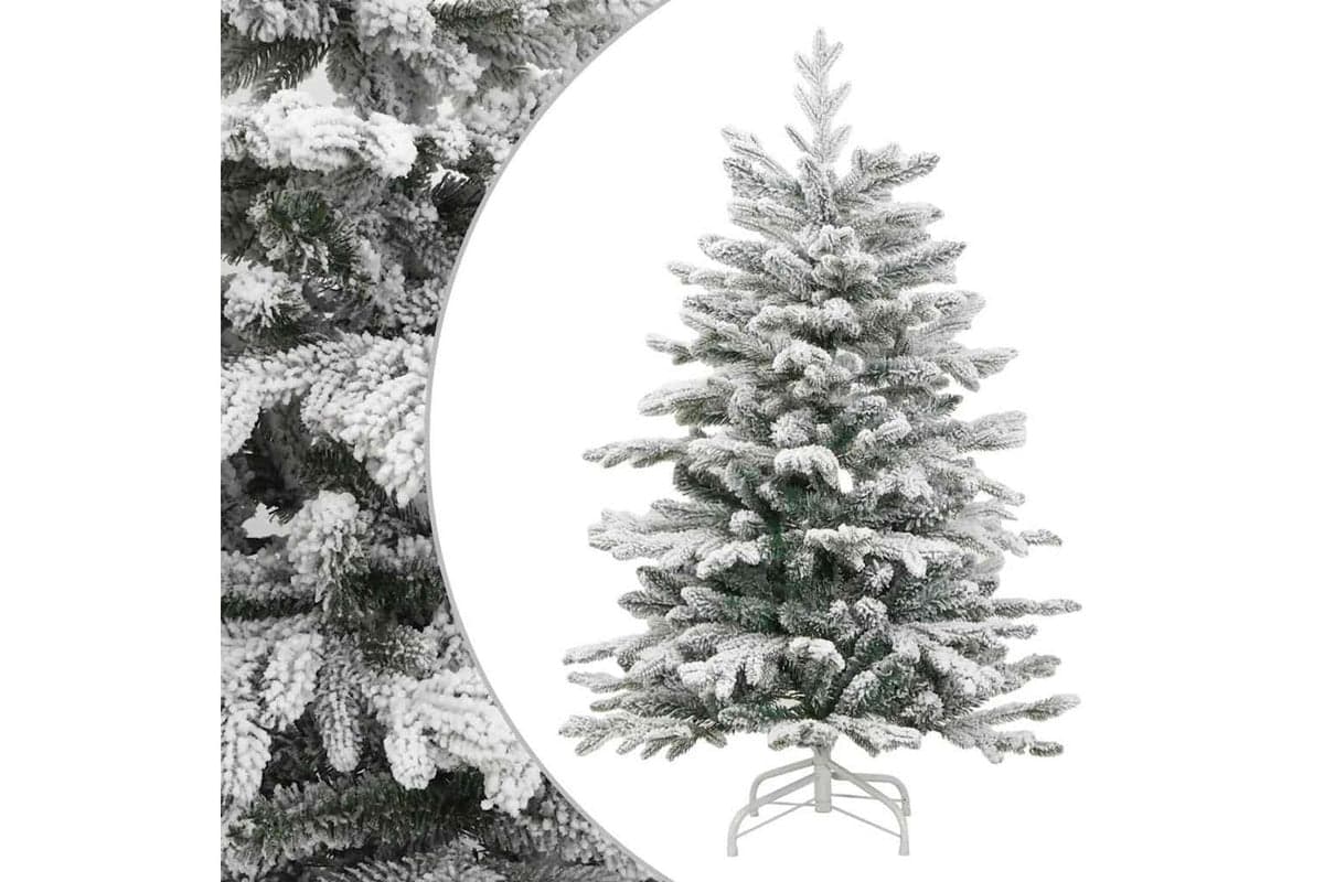Vidaxl Artificial Hinged Christmas Tree With Flocked Snow 180 Cm