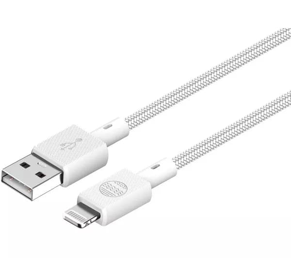 OUR PURE PLANET USB-A to Lightning Braided Cable - 2 m, White