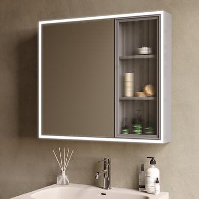 Sidra Bathroom Mirror Cabinet with Lights Demister & Shaver Socket