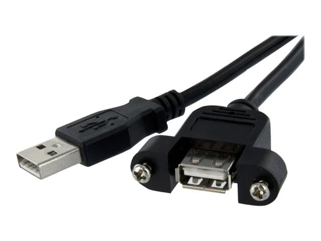 STARTECH.COM - StarTech 3 ft Panel Mount USB Cable A to A F/M - Panel Mount USB Extension USB A-Female to A-Male Adapter Cable 3ft - USB-A (F) Port (USBPNLAFAM3) - USB extension cable - USB to USB - 91.4 cm
