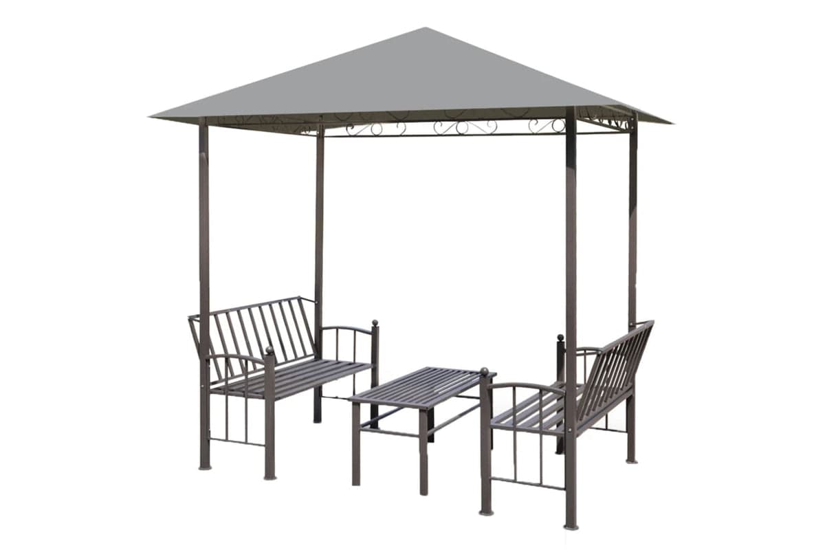 Vidaxl 44755 Garden Pavilion With Table And Benches 2.5x1.5x2.4 M Anthracite