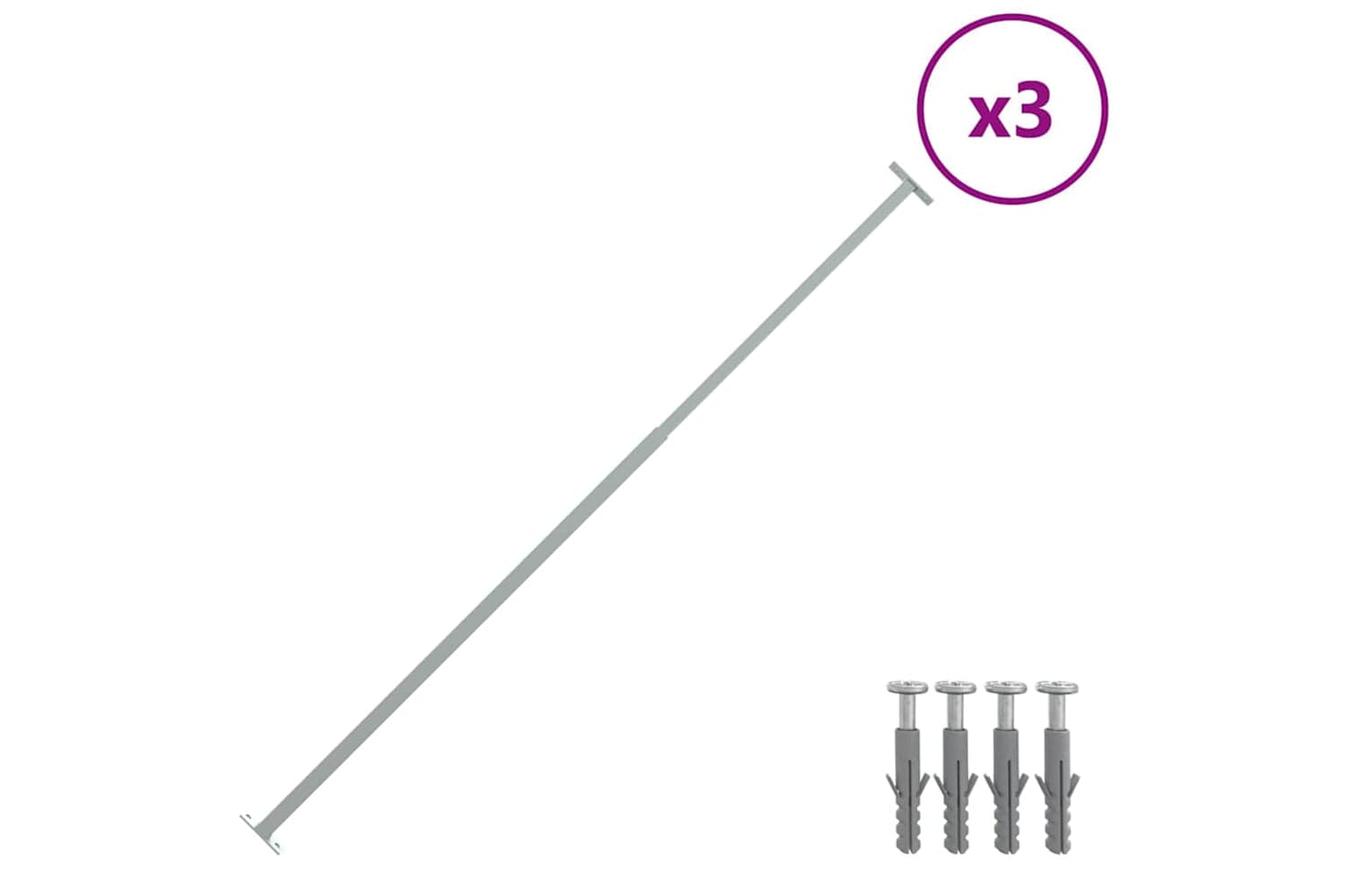 Vidaxl 144516 Adjustable Security Window Bars 3 Pcs 710-1200 Mm