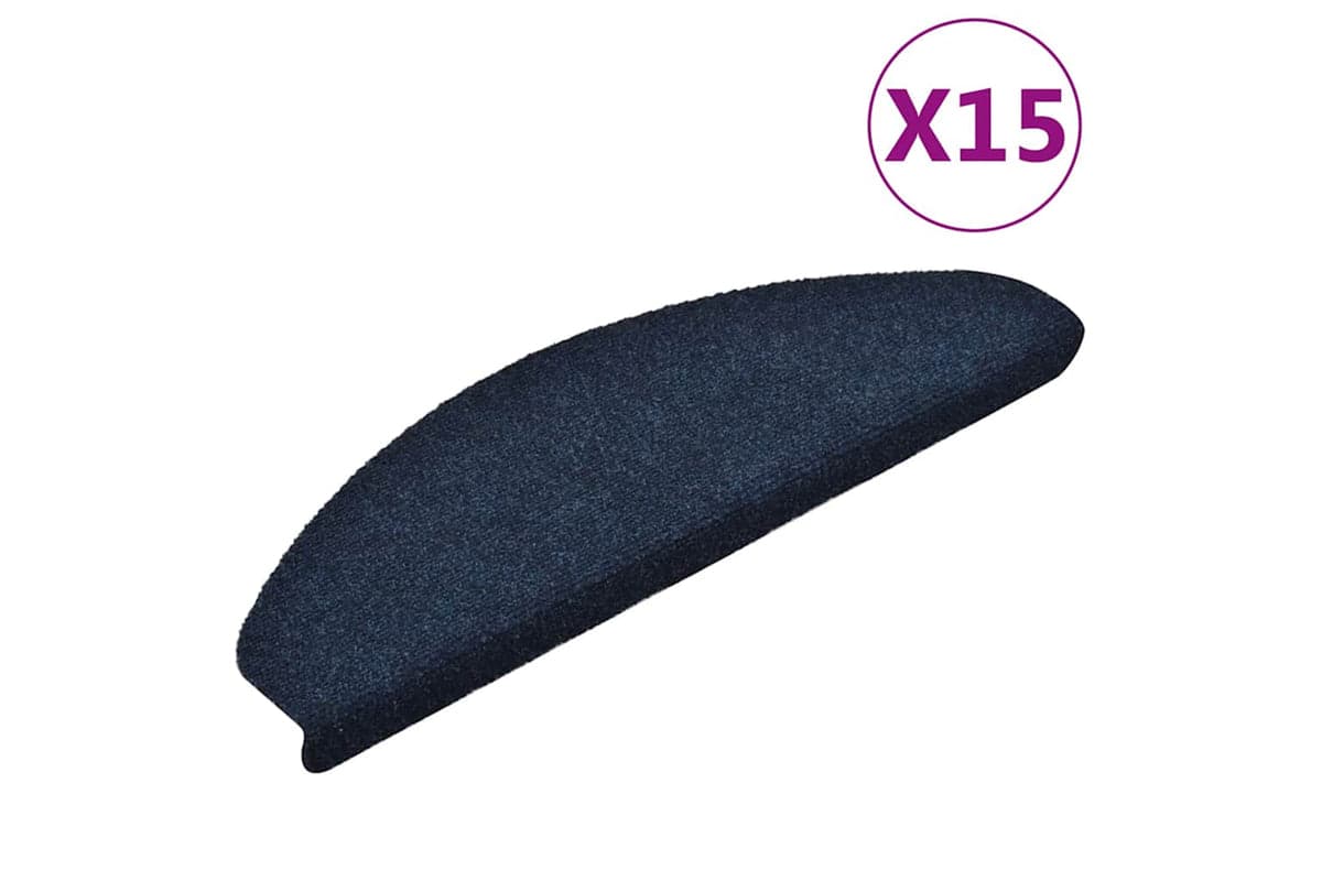 vidaXL 322357 Self-adhesive Stair Mats 15 Pcs Navy 65x21x4cm Needle Punch