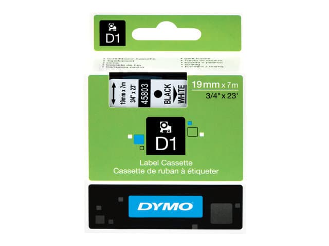 DYMO - D1 - tape - glossy - 1 cassette(s) - Roll (1.9cm x 7m)