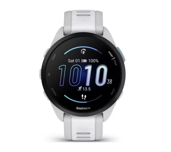 GARMIN Forerunner 165 Music Sports Watch - Mist Grey & Whitestone, 43 mm
