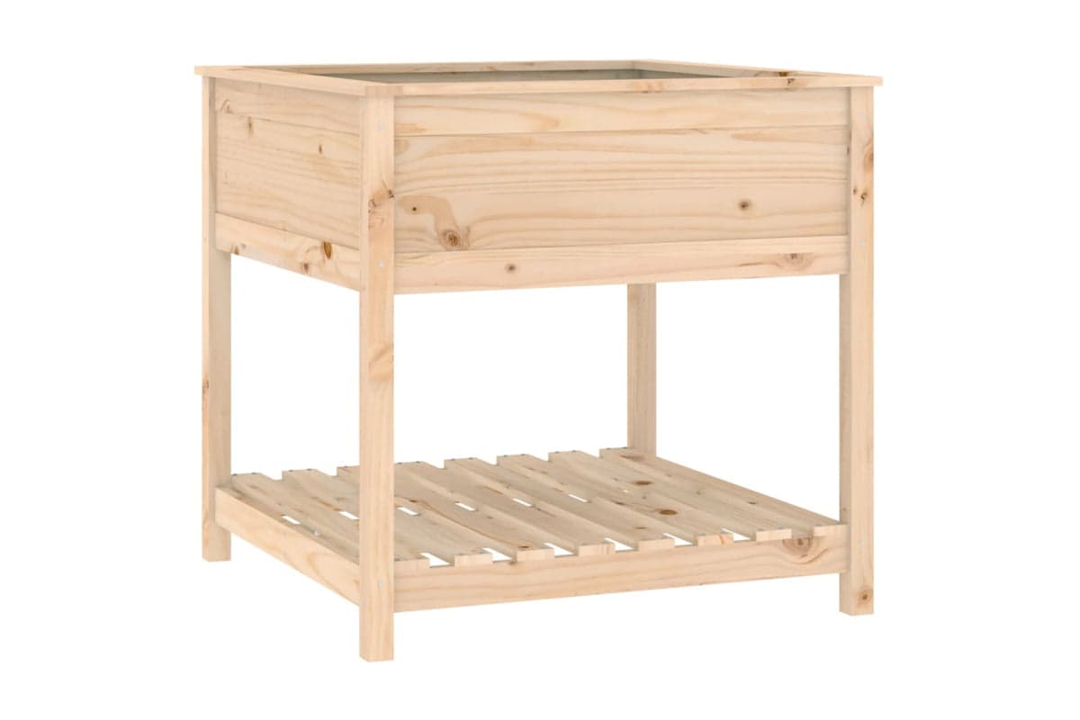 vidaXL 823794 Planter With Shelf 82.5x82.5x81cm Solid Wood Pine