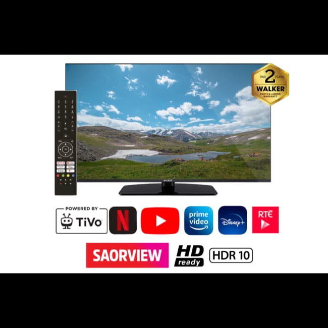 Walker 32" HD Ready Smart TV - Black | WPS32241HDBK