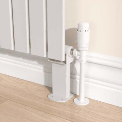 Riace White Designer Radiator Feet -Suitable for Single and Double Panel Radiator
