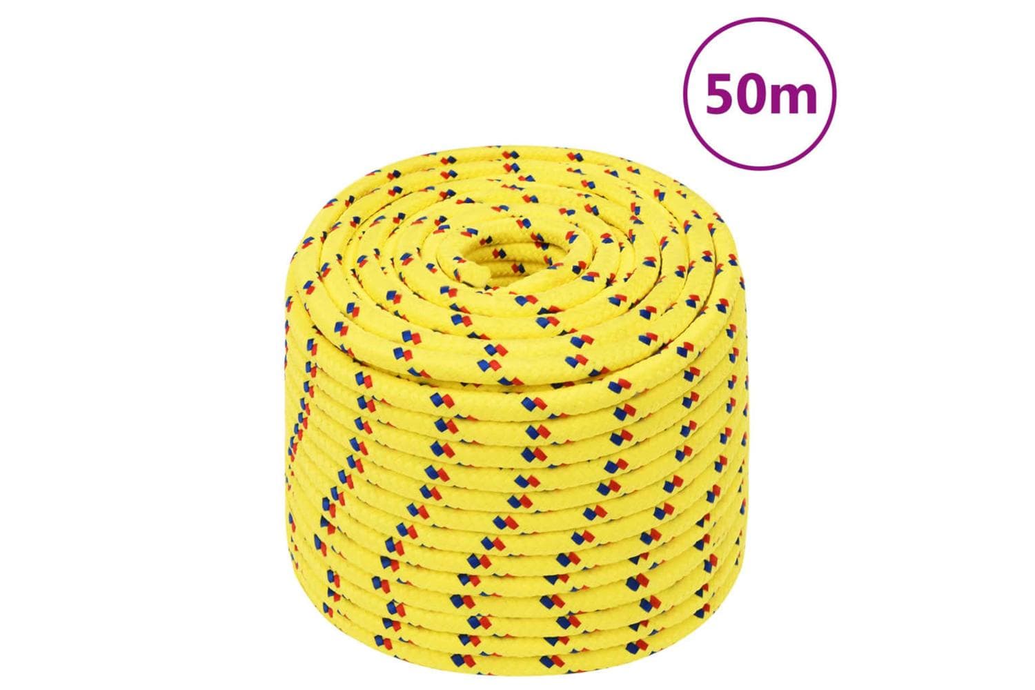 vidaXL 152622 Boat Rope Yellow 14mm 50 M Polypropylene