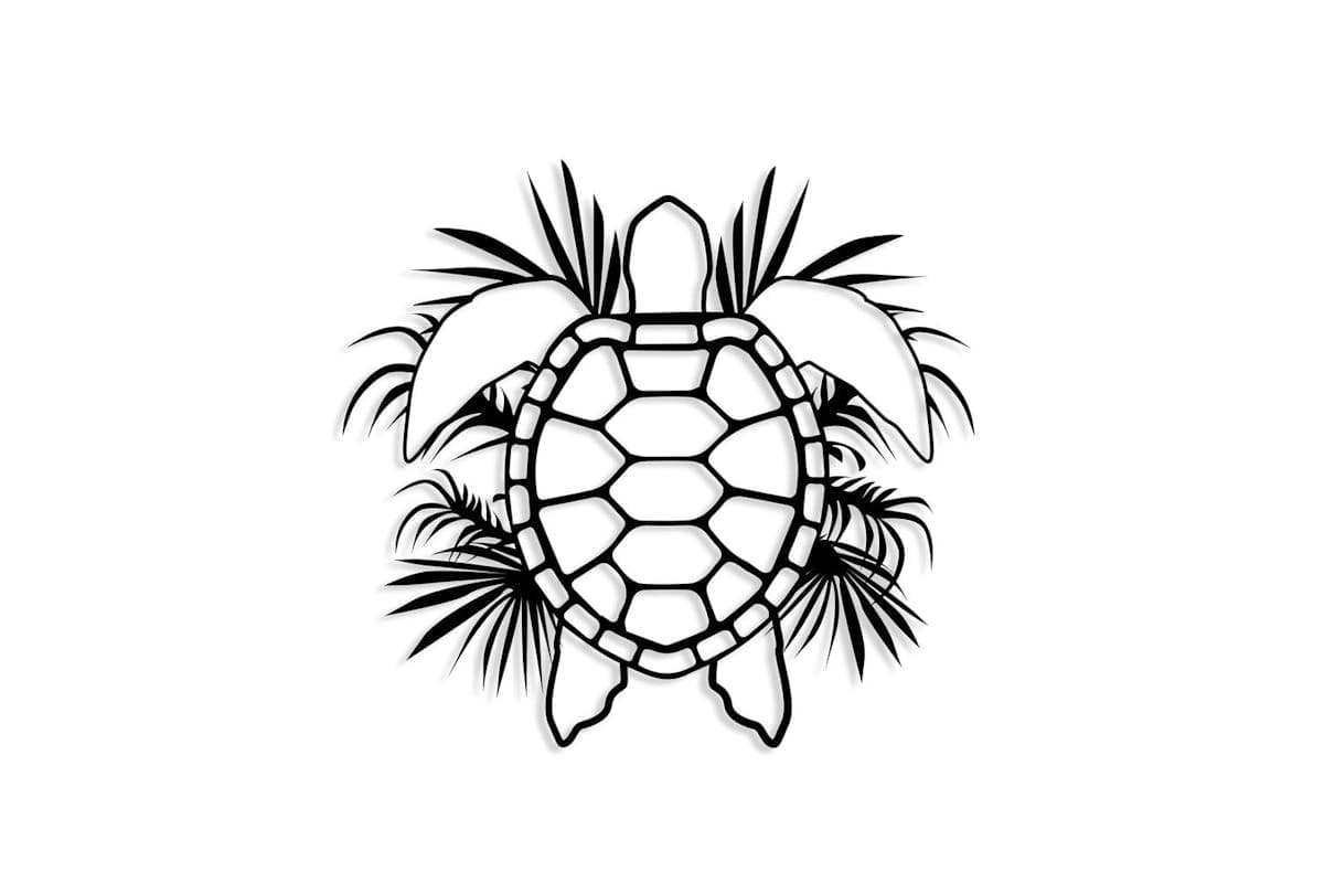 Decortie | Caretta Metal Wall Art Sculpture | Black | 47 x 50 cm