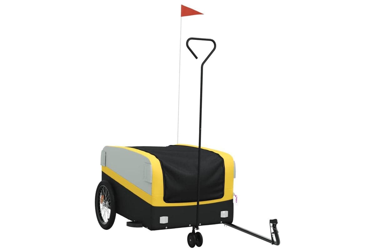 Vidaxl Bike Trailer Black And Yellow 45 Kg Iron