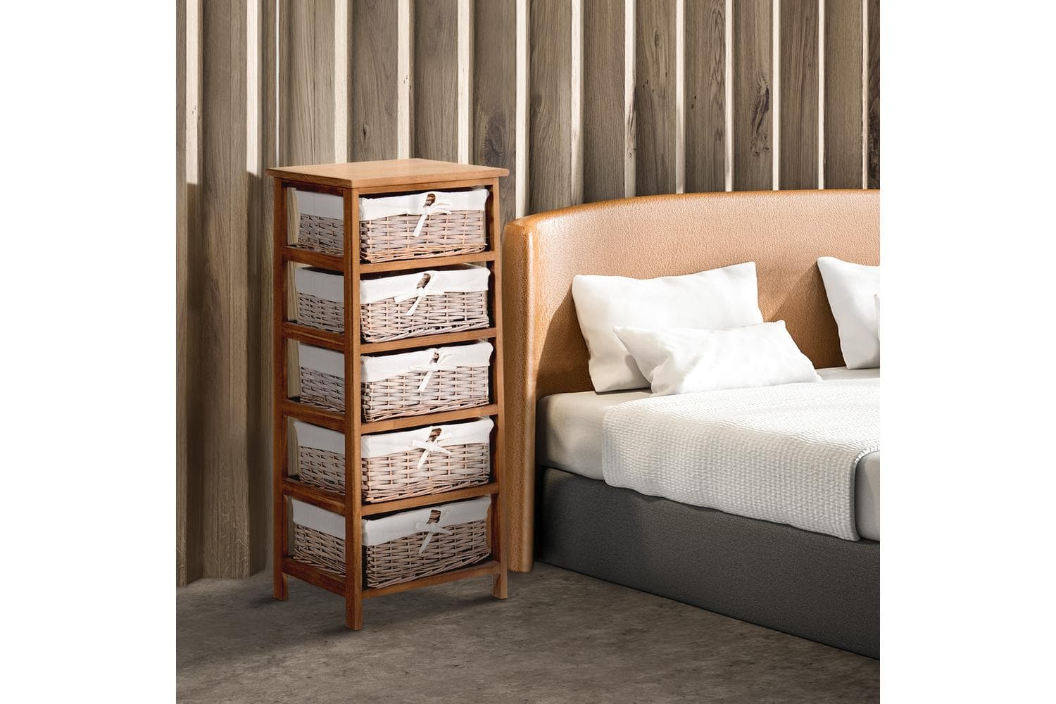 Homcom Wooden Frame Storage Unit Drawers | Natural
