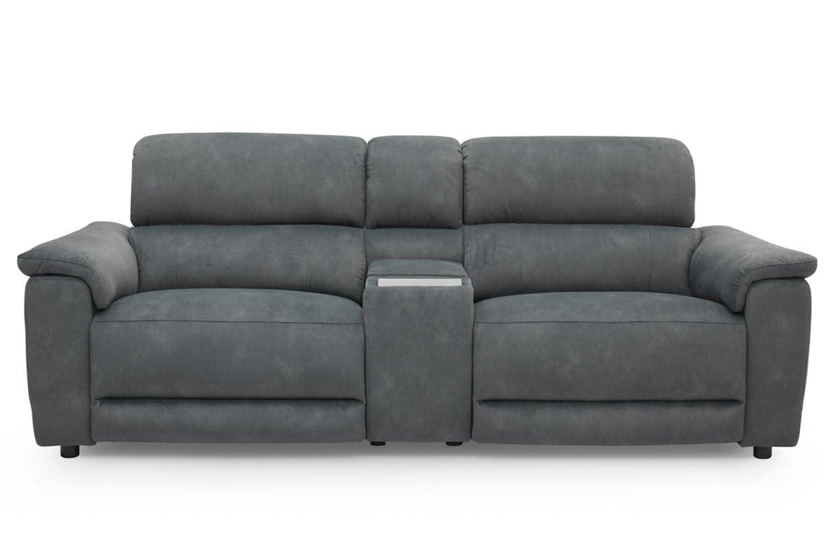 Tiago 2.5 Seater Sofa | Power Recliner | Media Screen | Bluetooth Speaker | Telescopic Headrest | USB Port | Fabric | Grey