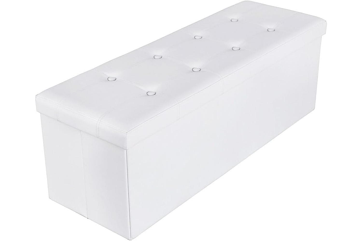Songmics Faux Leather Folding Ottoman | White