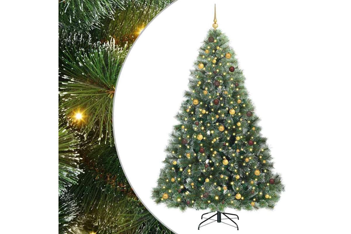 Vidaxl Artificial Christmas Tree With 300 Leds Green 240 Cm Pe And Pvc