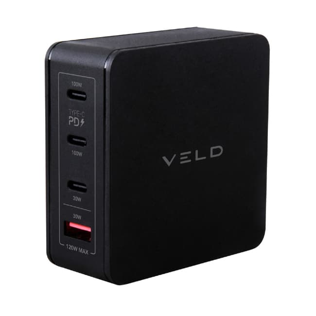 VELD Super Fast GaN Charger - 120W - 4 Port & Laptop | VDG120MB