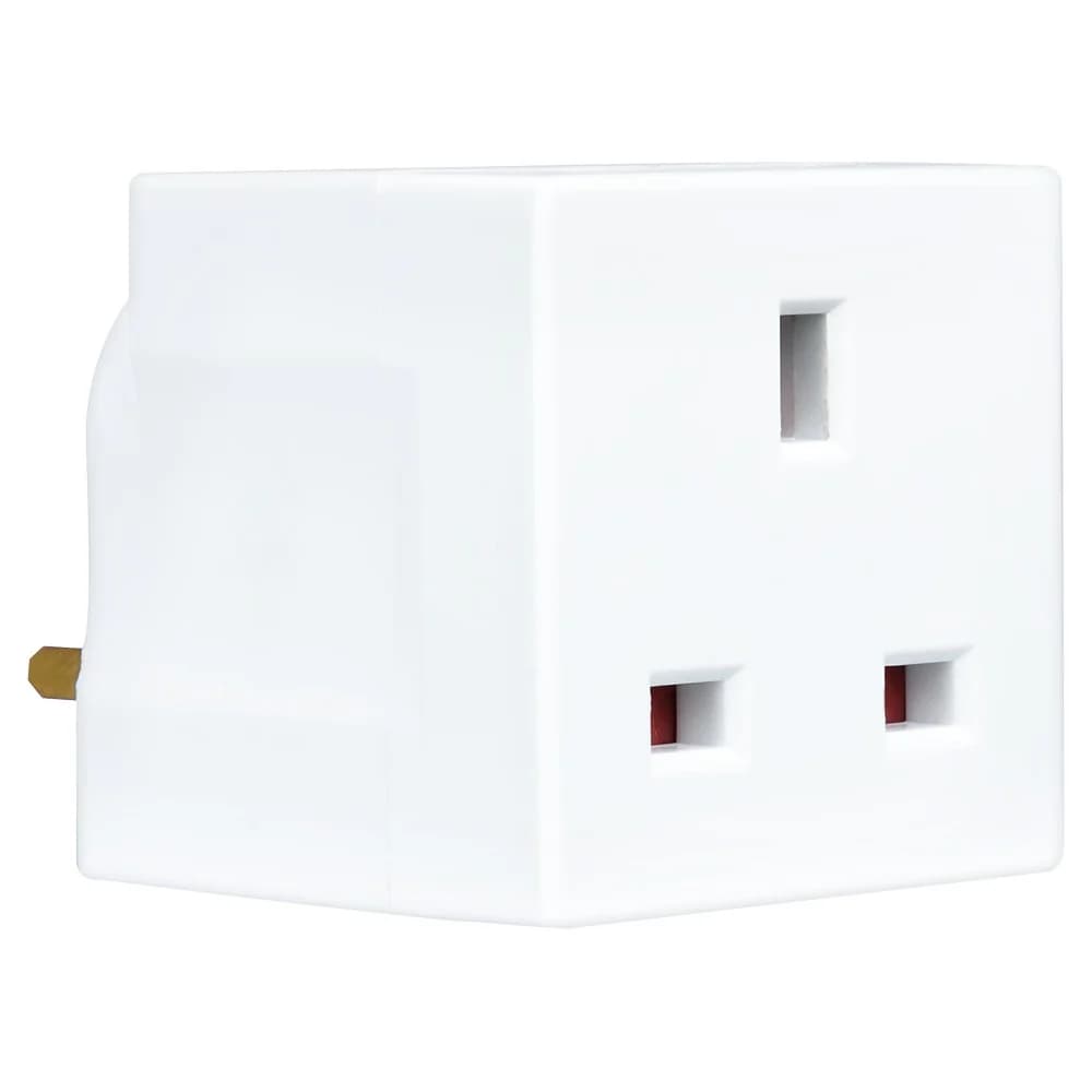 Masterplug 2 Socket Adaptor - White | MSU2-MP