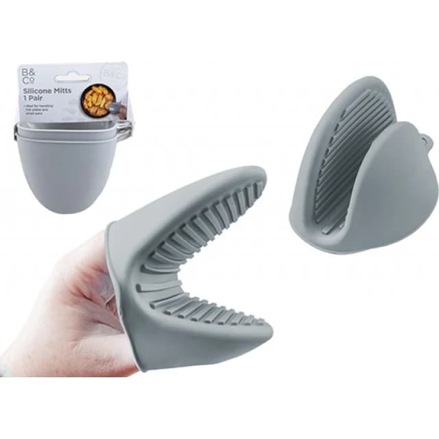 B&Co Air Fryer Silicone Mitts 1 Pair - Grey | 705945