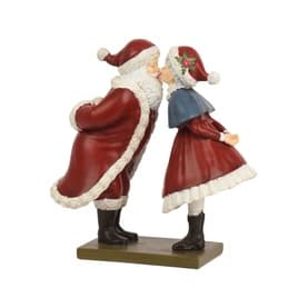 Santa and Mrs Claus Kissing Decoration 20cm