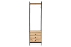Zion Open Wardrobe | 3 Drawer | Oak Effect