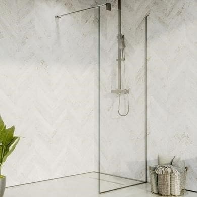 900mm Nickel Shower Screen for Wet Room & Walk In Shower - Live Your Colour