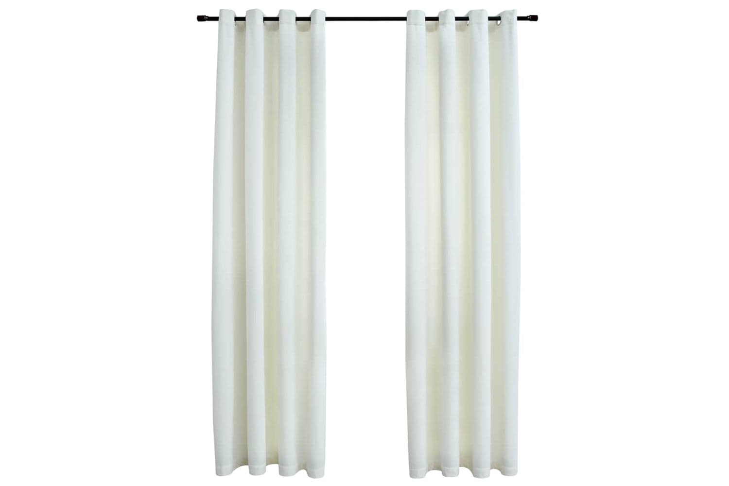 Vidaxl Blackout Curtains With Rings 2 Pcs Velvet Cream 140x245 Cm