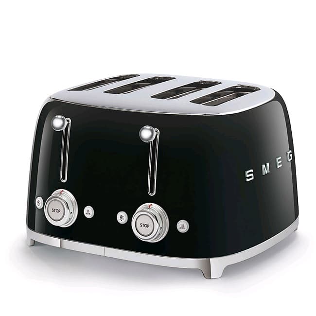 Smeg 4 Slice Retro Style Toaster Black | TSF03BLUK