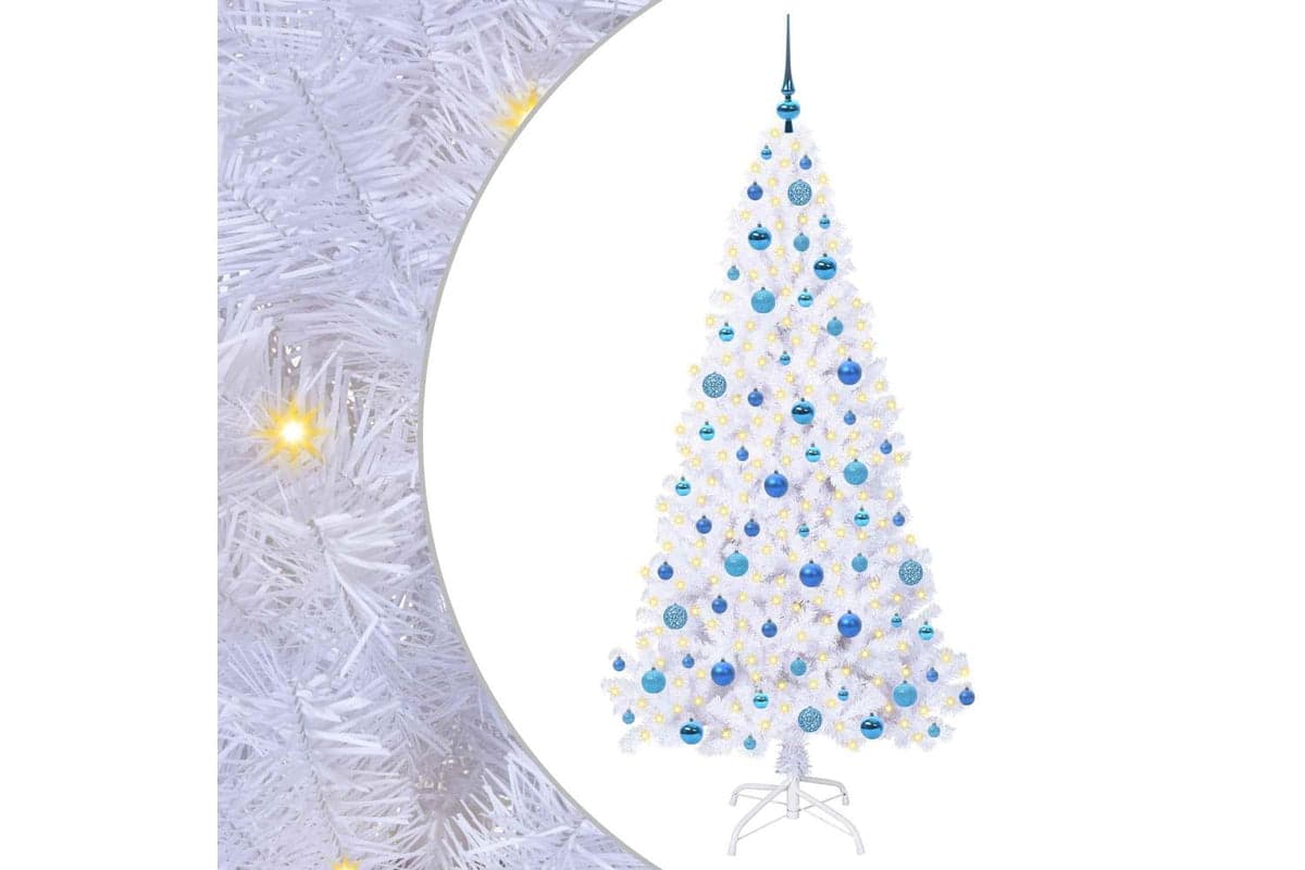 Vidaxl Artificial Christmas Tree With Stand White 180 Cm Pvc And Steel