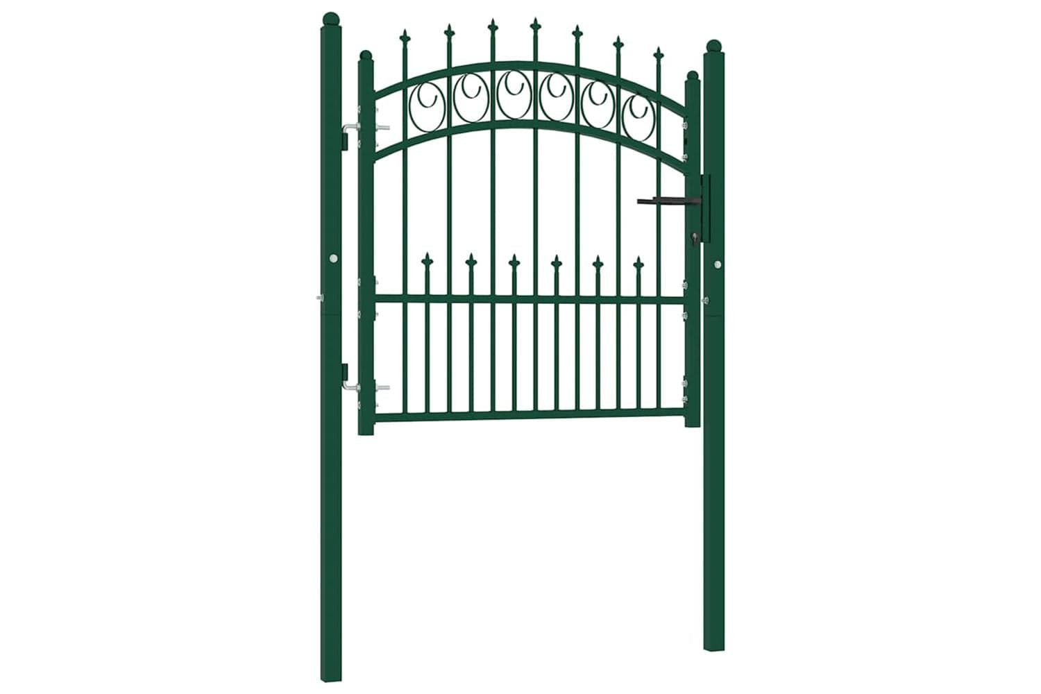 vidaXL 146383 Fence Gate With Spikes Steel 100x100cm Green