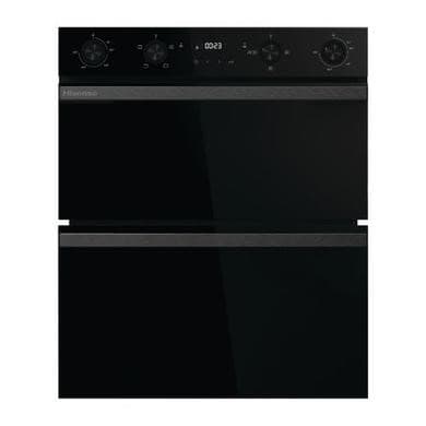 Refurbished Hisense Hi6 BUD714221ADBG 60cm Double Built Under Electric Oven Black