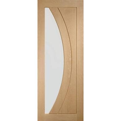 Internal Oak Glazed Door with Clear Glass - Unfinished - Salerno - XL Joinery