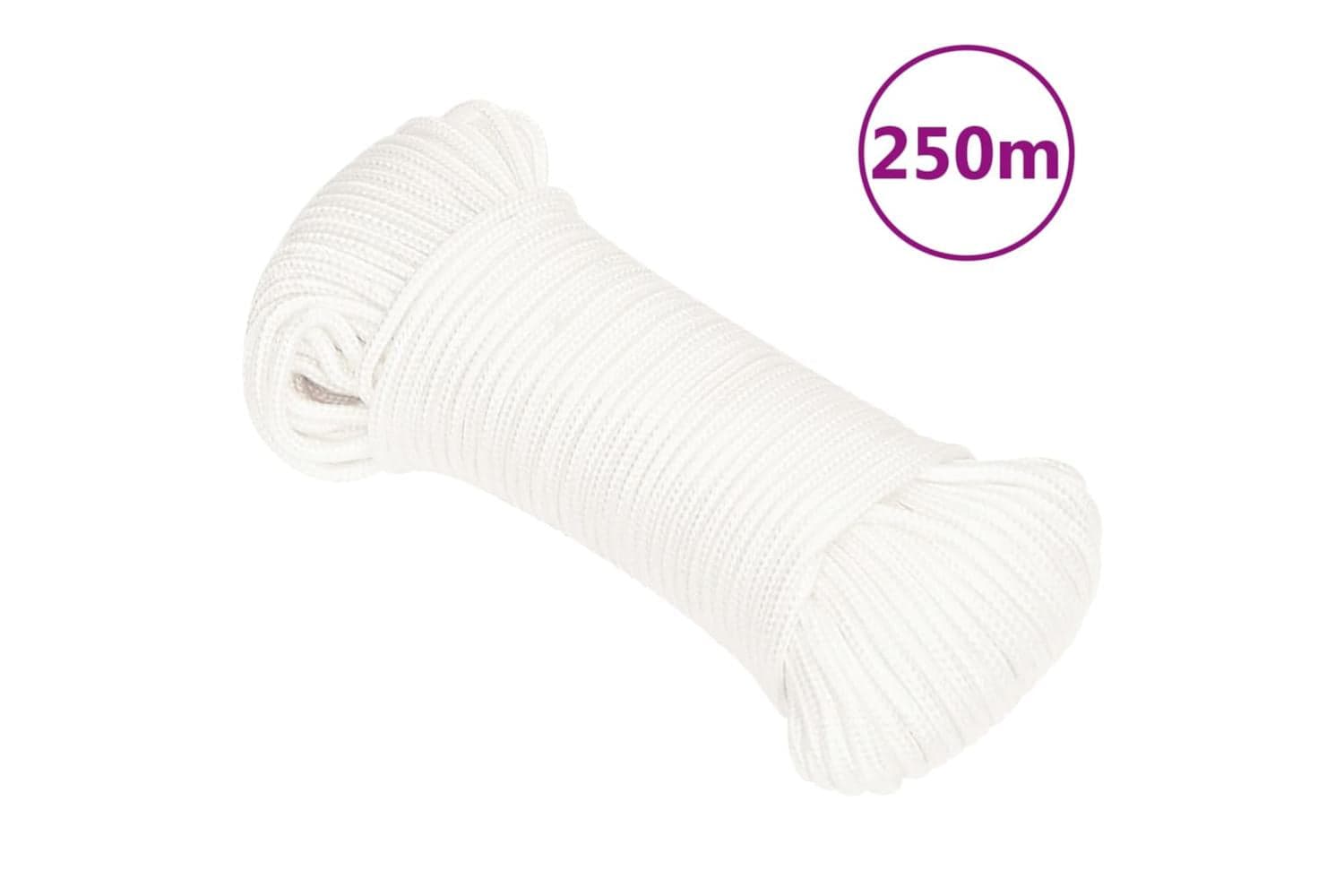 vidaXL 152542 Boat Rope Full White 4mm 250 M Polypropylene