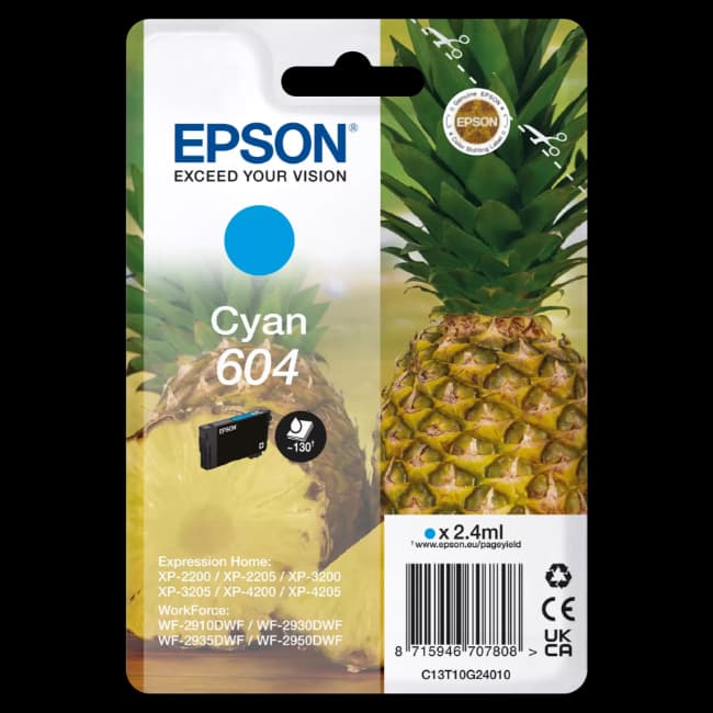 Epson 604 Pineapple Individual Ink | Cyan | T10G24010
