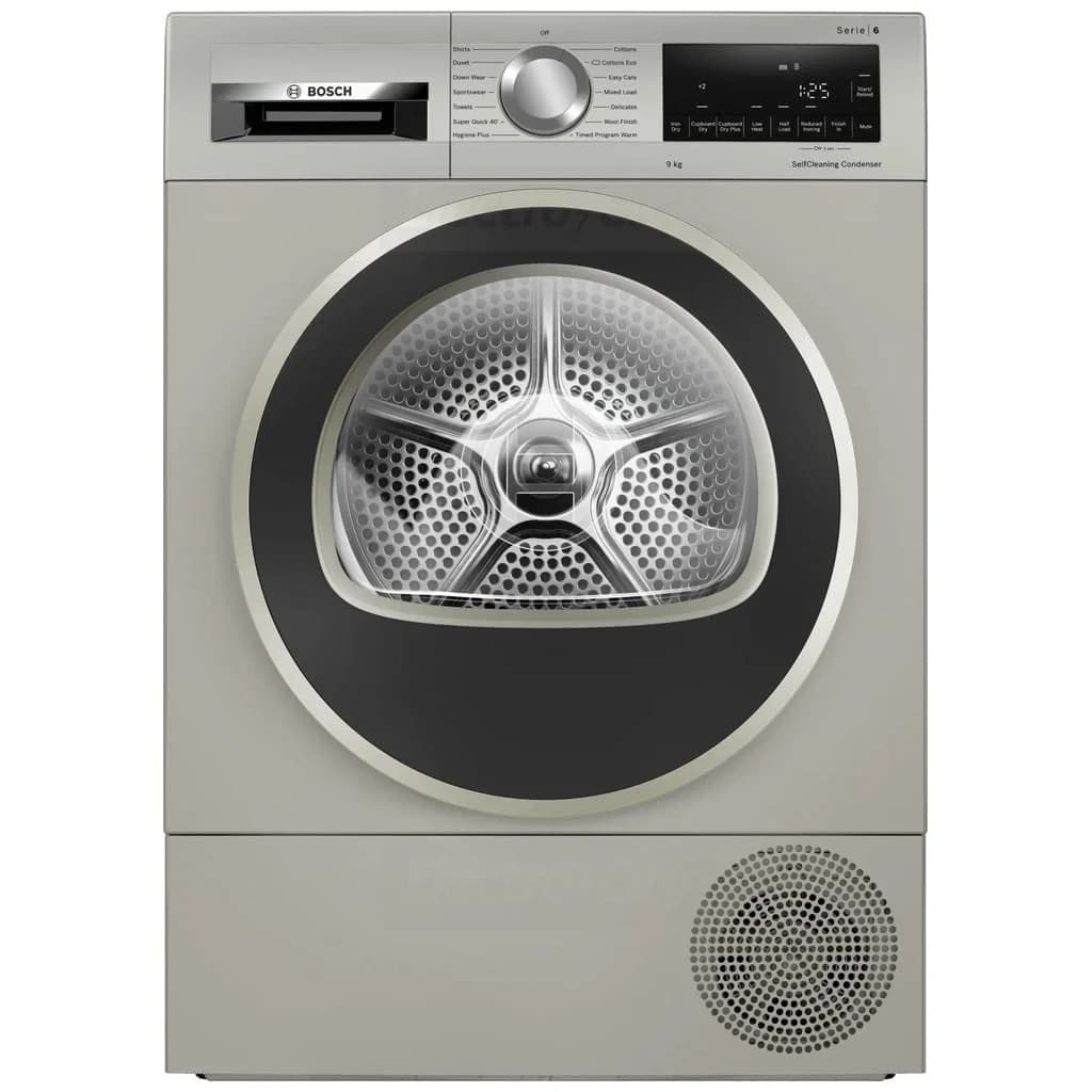 Bosch Series 6 Freestanding 9kg Heat Pump Tumble Dryer | Inox