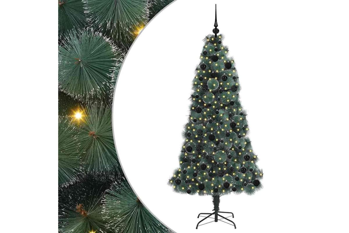 Vidaxl Artificial Pre-lit Christmas Tree With Ball Set Green 180 Cm