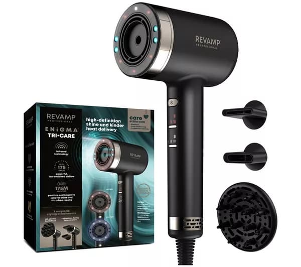 REVAMP Tri-Care Infrared Ionic Hair Dryer - Black