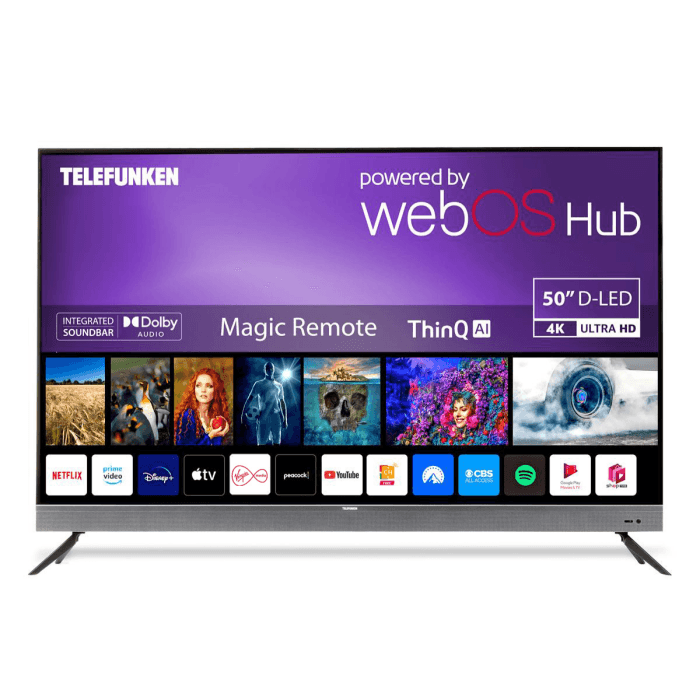 Telefunken N19 TS5010, 50", WebOS Smart TV, Black