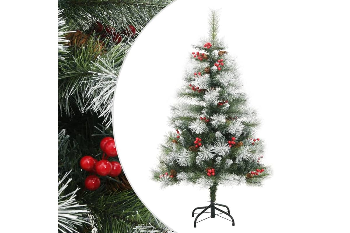 Vidaxl Artificial Hinged Christmas Tree With Cones And Berries 150 Cm