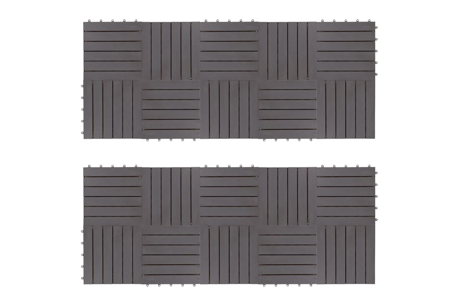 vidaXL 3054432 Decking Tiles 20 Pcs Grey Wash 30x30cm Solid