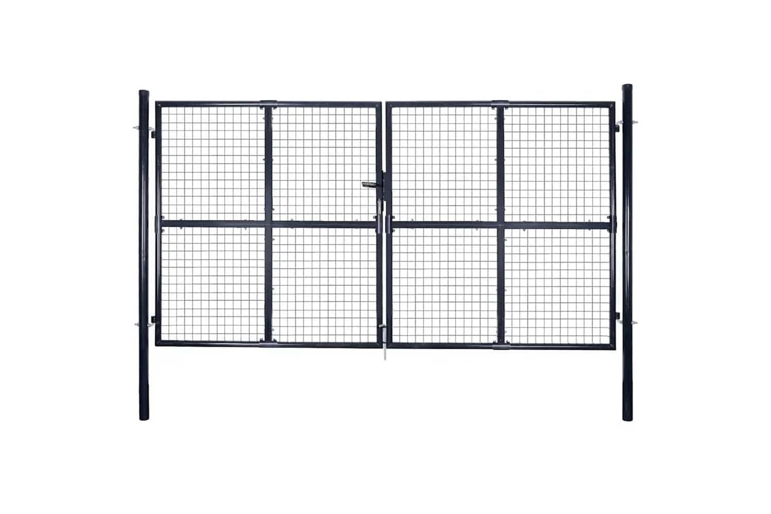 vidaXL 143366 Mesh Garden Gate Galvanised Steel 289x175cm Grey